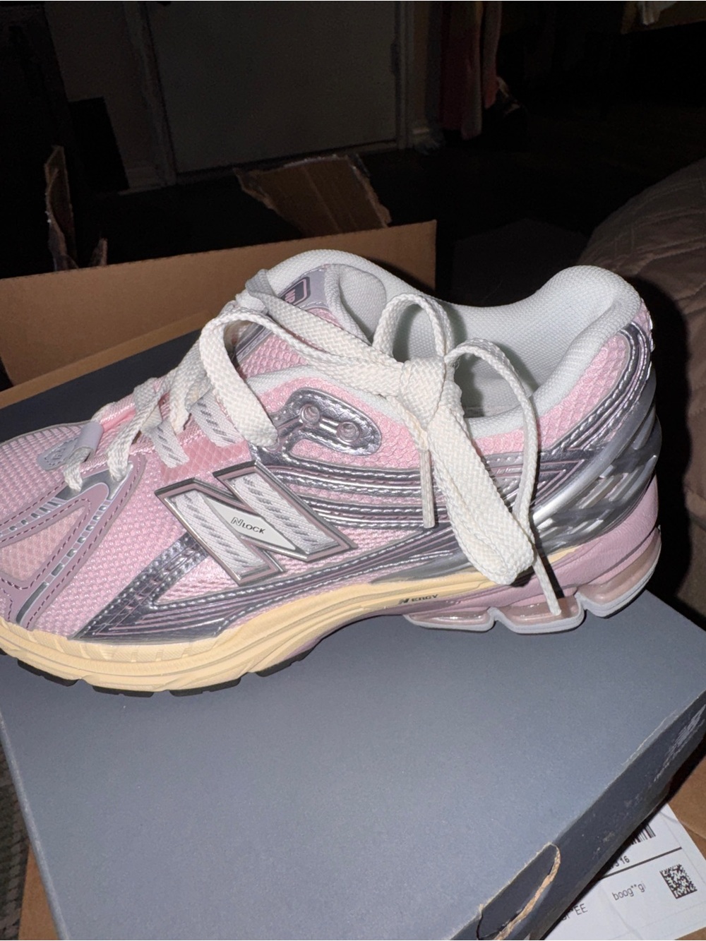 New Balance Pink, Silver and Cream Women's Athletic Sneakers